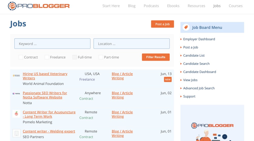 website for freelance content writers