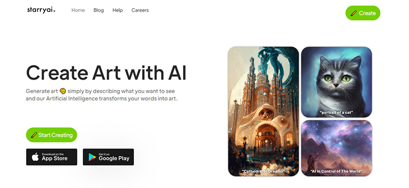 AI website homepage