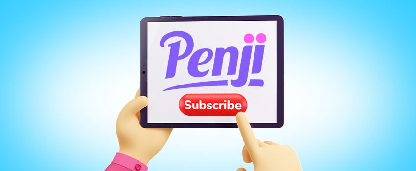 illustration of tablet with penji logo cost of a logo