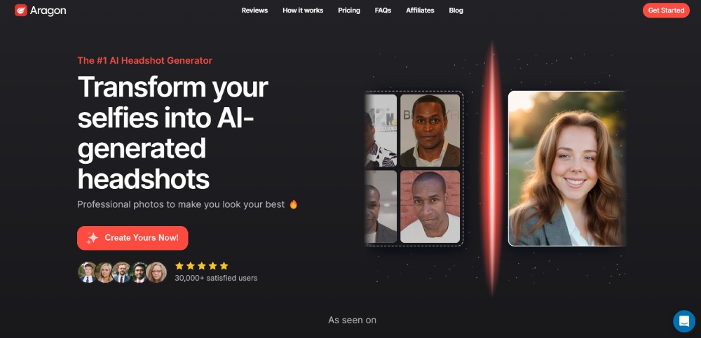 AI headshot generator homepage