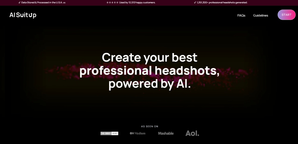 AI headshot generator homepage