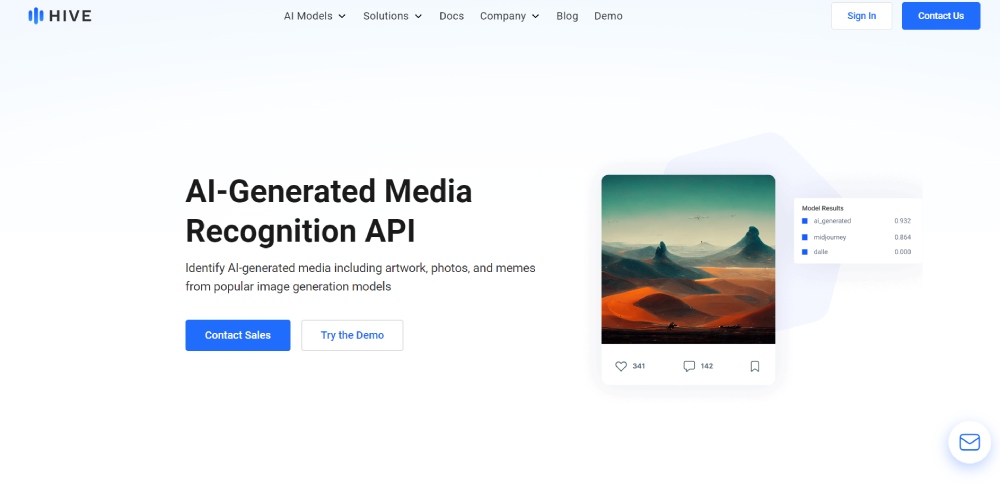 hive landing page screenshot