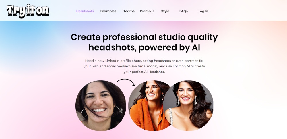 AI headshot generator homepage