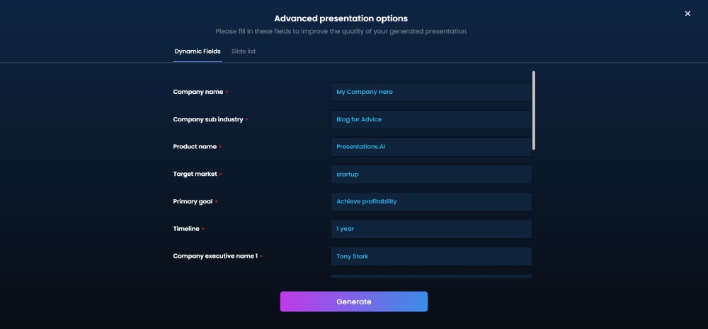 presentation ai ui