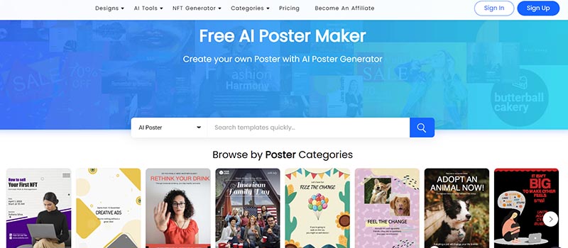 AI poster maker website
