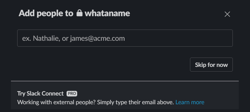 Slack interface