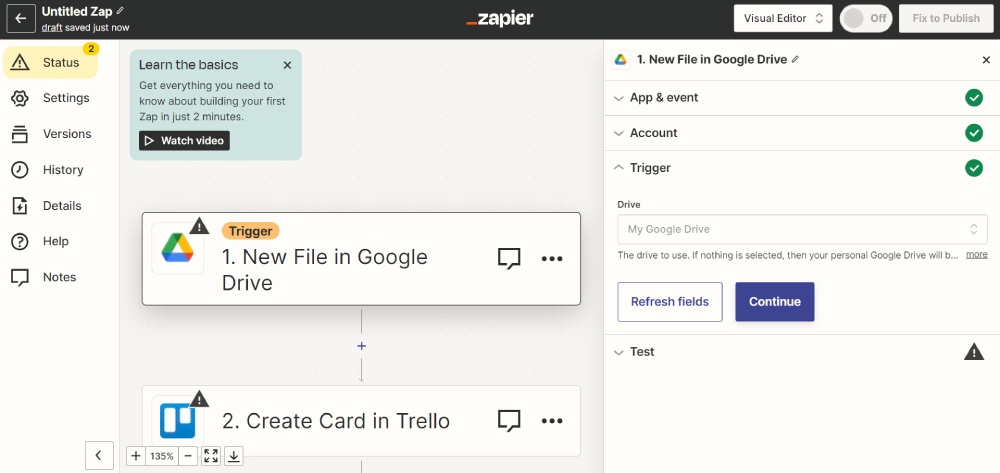 Zapier interface