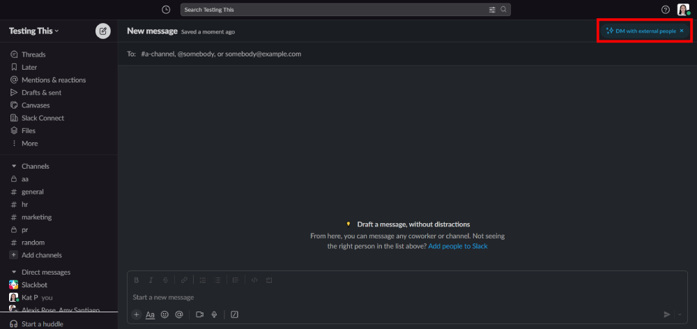 Slack interface
