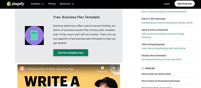 ecommerce business plan template example