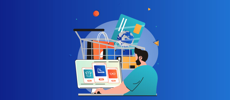 illustration of online shopper