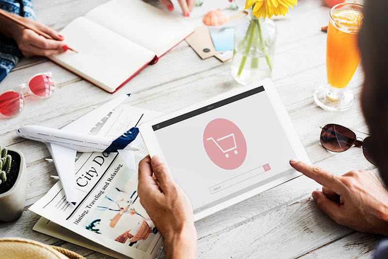 person using tablet