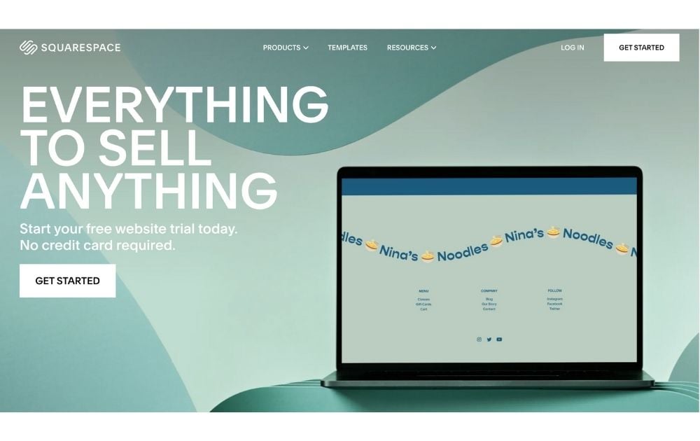 Squarespace homepage