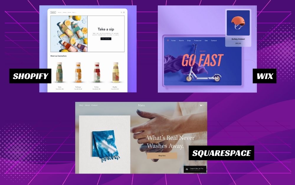 shopify vs wix vs squarespace