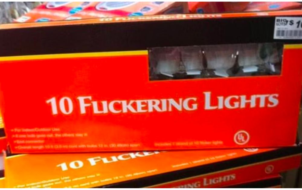 box of flickering lights that read like fuckering. lights