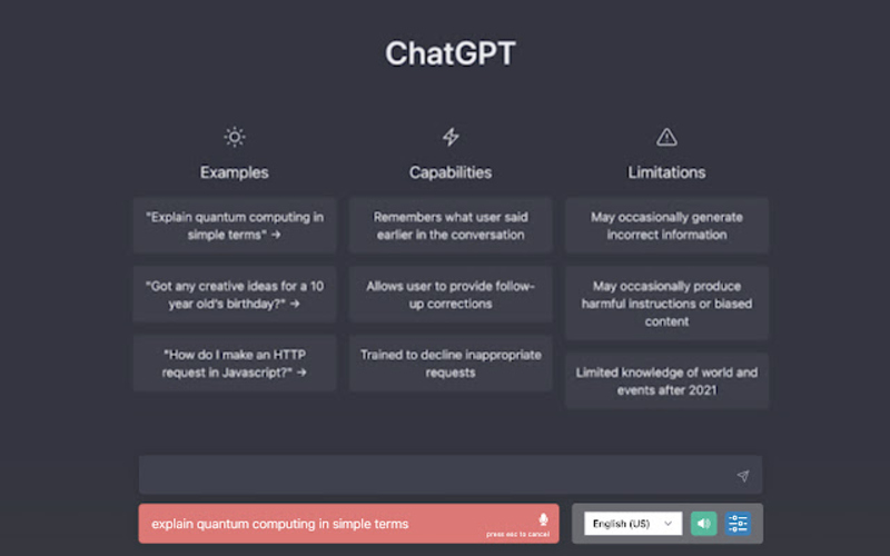 ChatGPT voice assistant feature