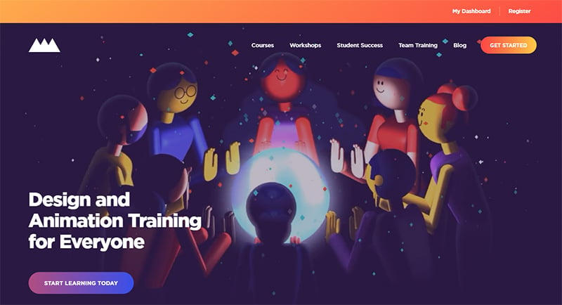 animation website homepage