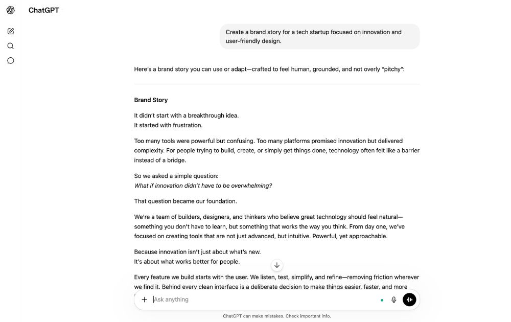 generative design service chatgpt for brand narratives