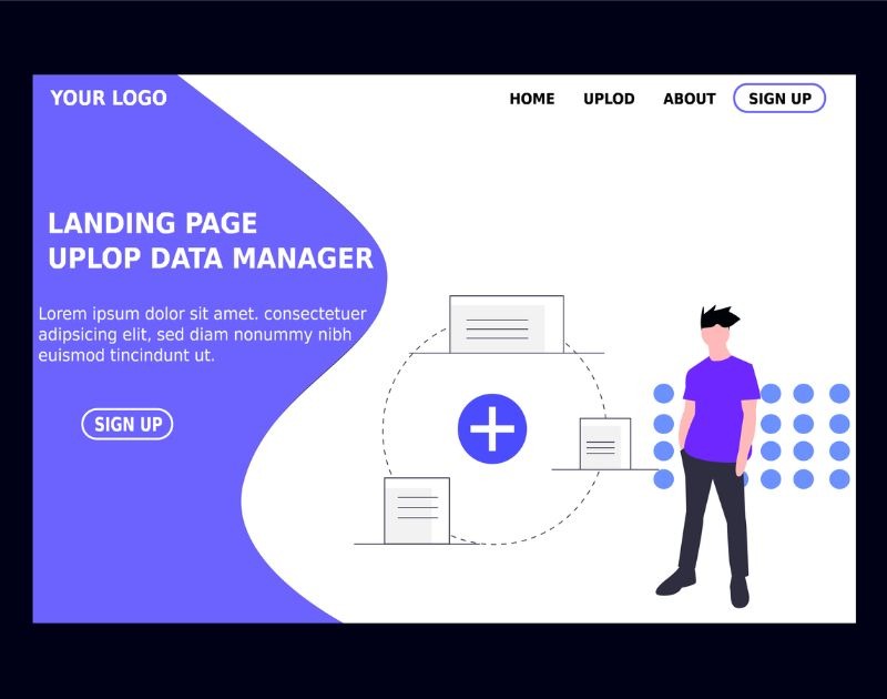 cool vector designs landing page