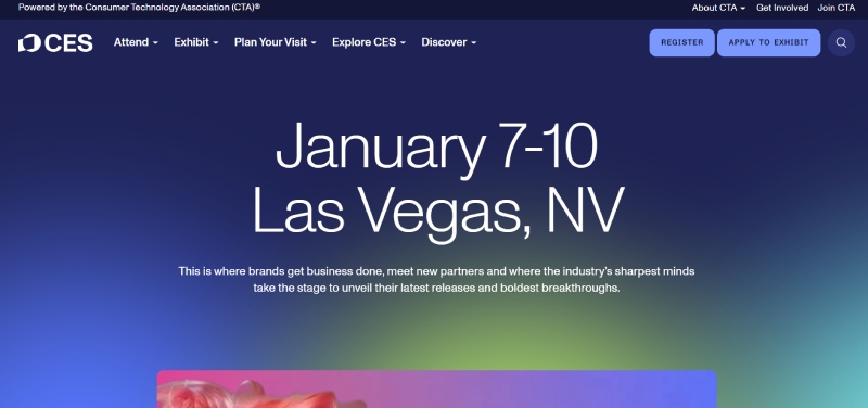 CES event landing page