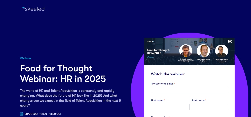 skeeled webinar landing page
