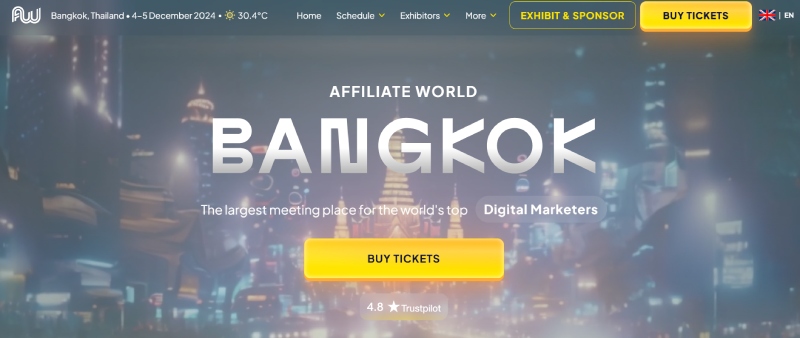 affiliate world asia event landing page