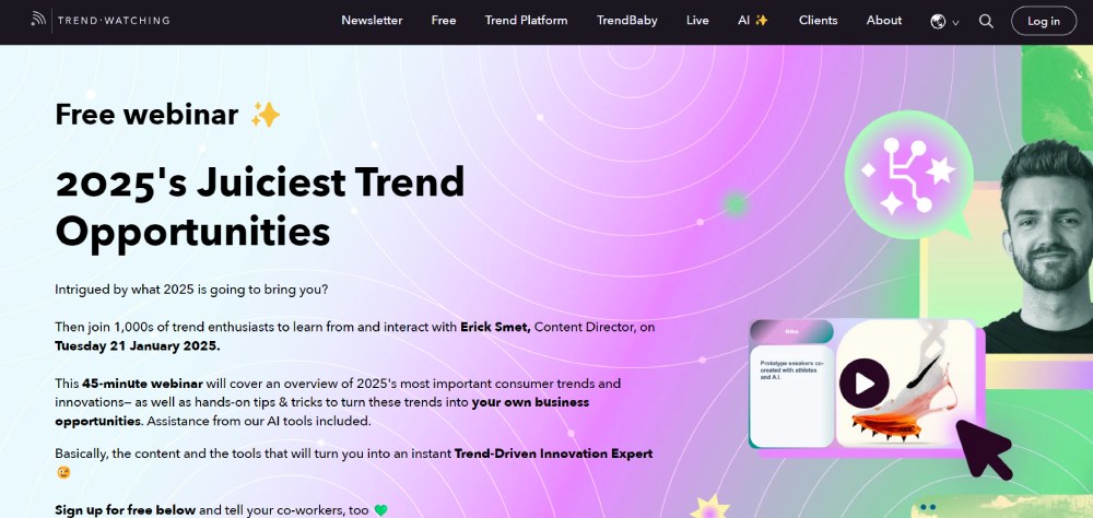 trend watching webinar landing page