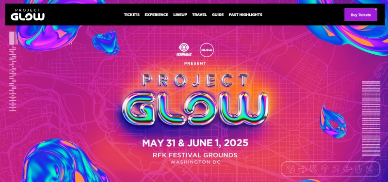 project glow event landing page