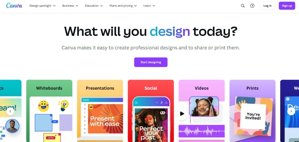 canva home page