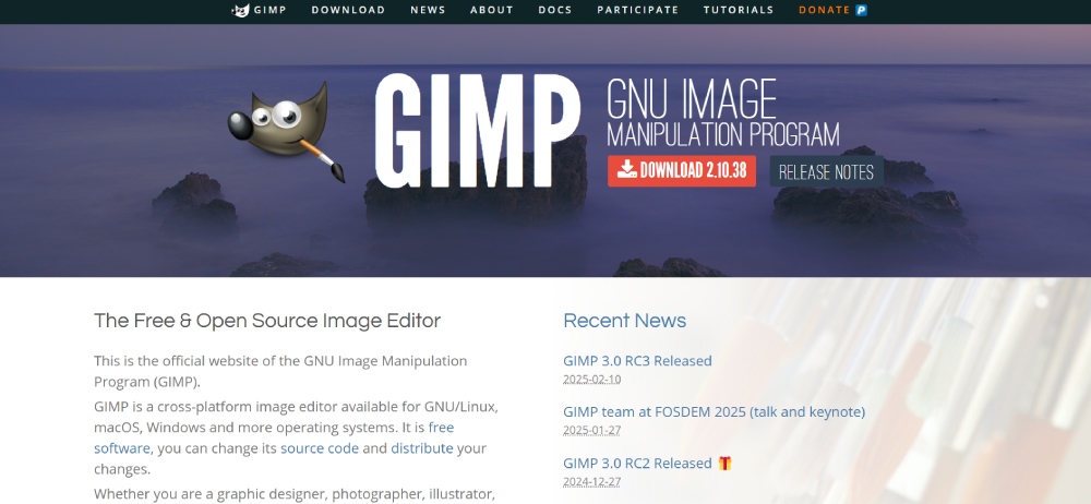 gimp web page