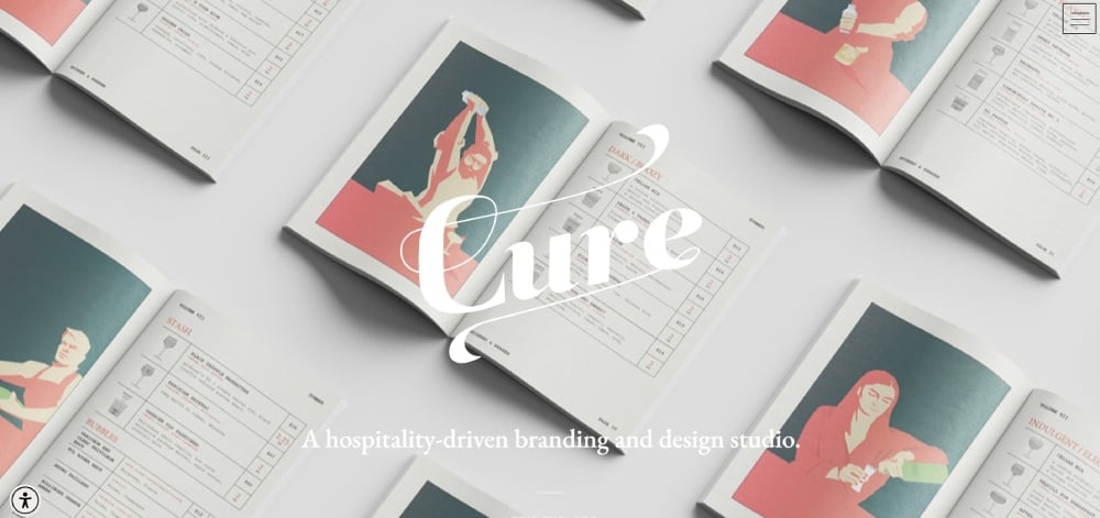 cure hotel branding agency website