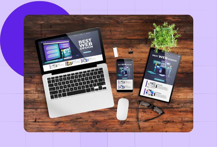 Website graphic design services with different devices