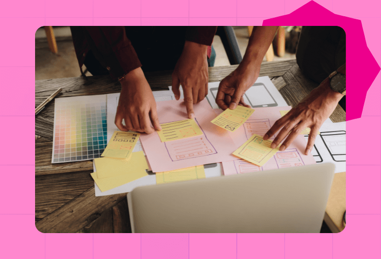 Graphic design monthly plans teamwork