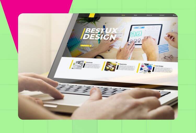laptop with website graphic design services