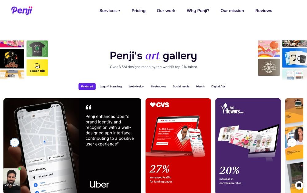 Outsourcing graphic design Penji's art gallery