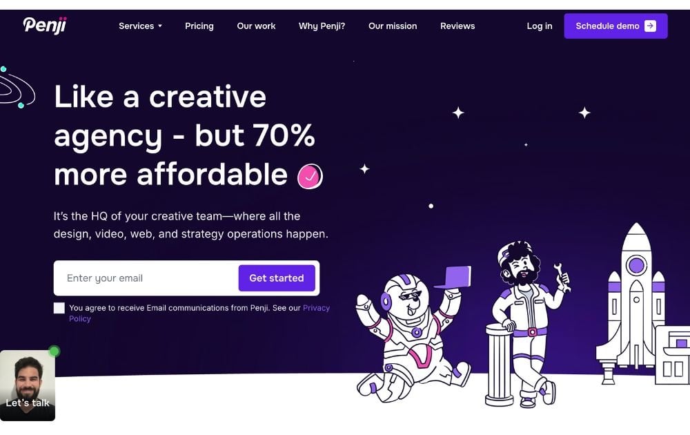 Penji vs. Superside Penji website