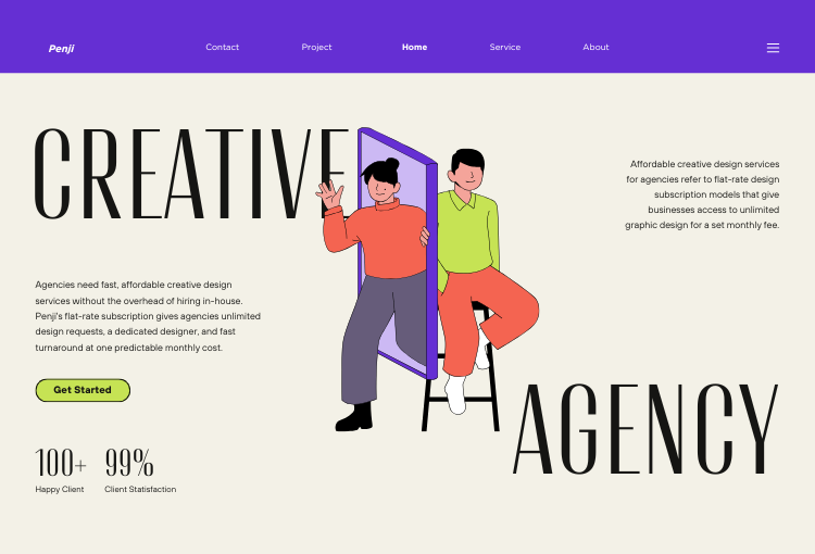 Agency team reviewing affordable creative design services deliverables from Penji