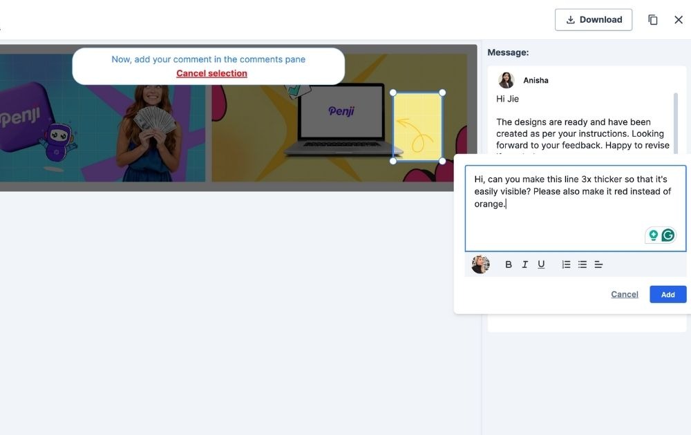 Unlimited design agency revision via Penji