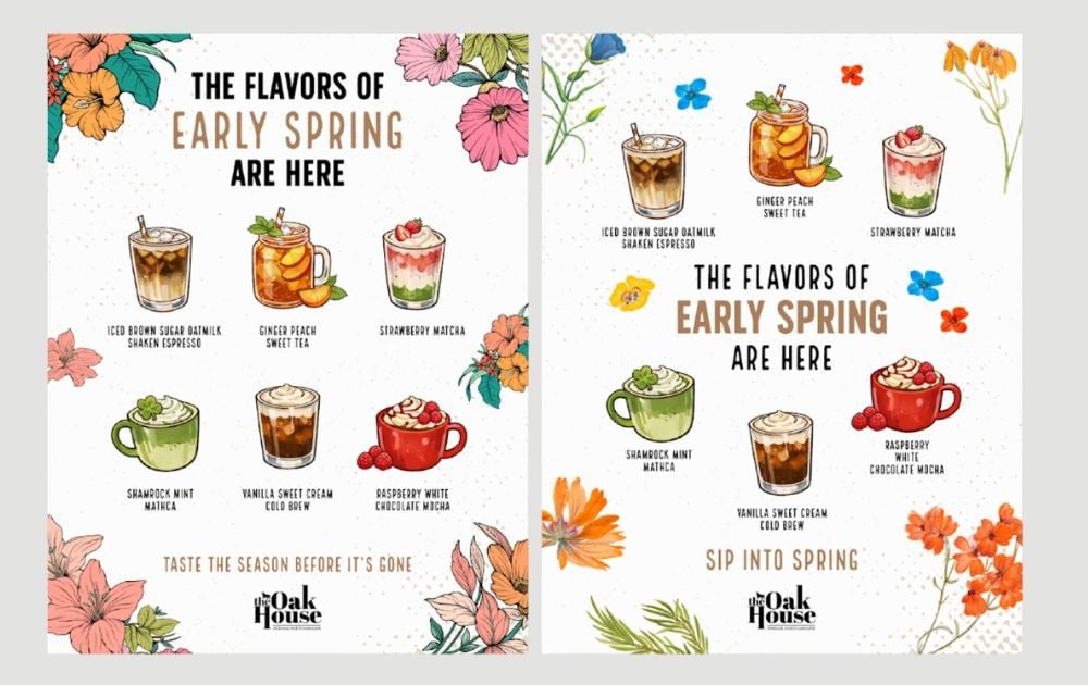 brand design agency Penji Spring cafe menu